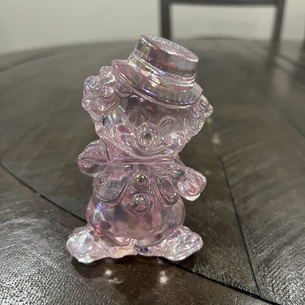 Mosser Art Glass - The Fiddler‎ Clown 3.5" -  Iridescent Light Pink - DAPPY
